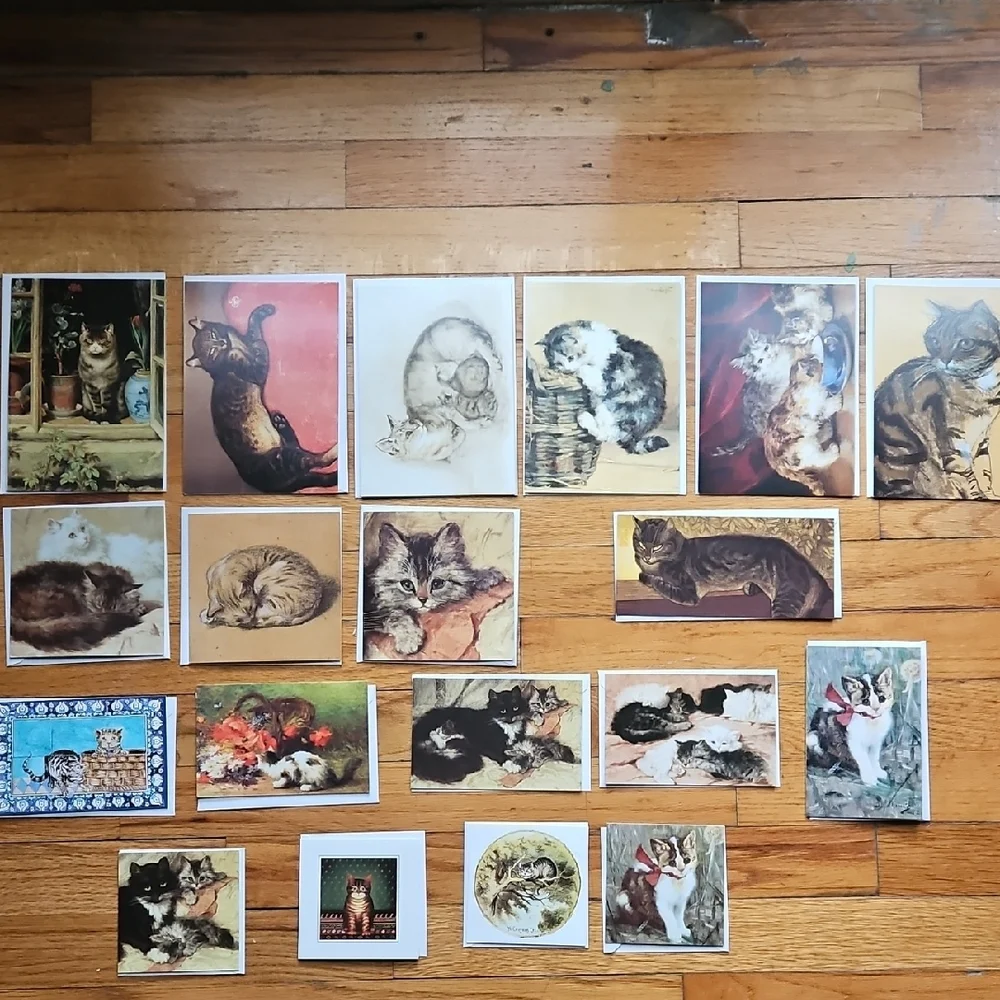 19 BLANK CHARMING CARDS OF CATS